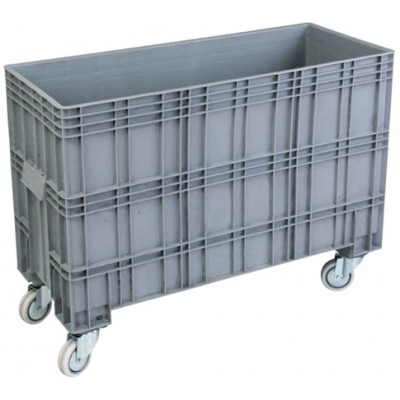 Open top XL plastic container 215L on wheels
