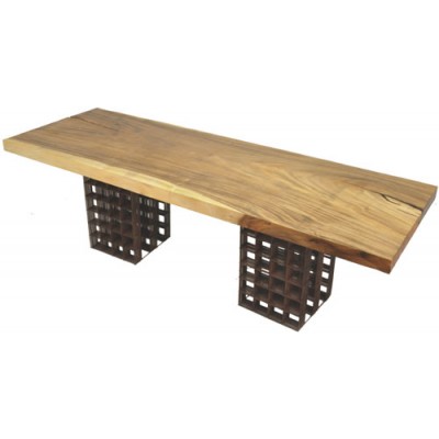 ANC Wood slab series Dinning table Tamburil Tela base Z1x2