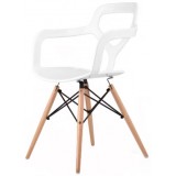CF Series NOX Wood chair White ("Trace" Inspired)