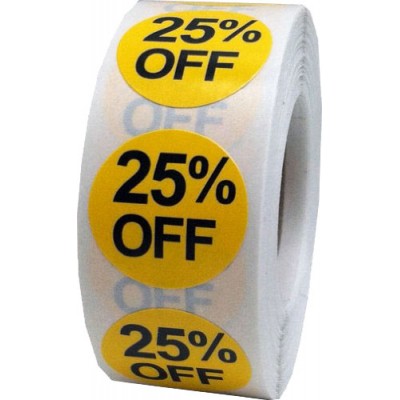 Anc Series Labels / Stickers "25% Off" (roll of 500)