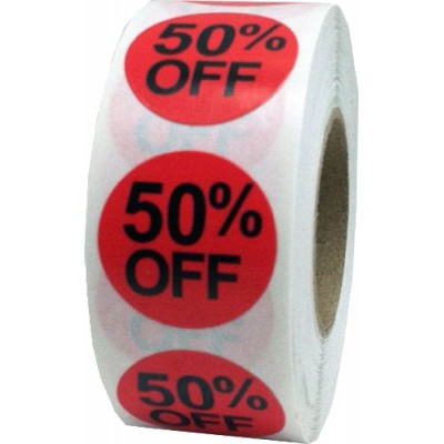 Anc Series Labels / Stickers "50% Off" (roll of 500)