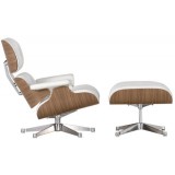 FBB Series Eames lounge chair Oak, Technoleather (PU)