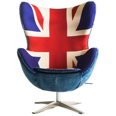 SW Series Egg chair Union Jack w/ blue wool/denim