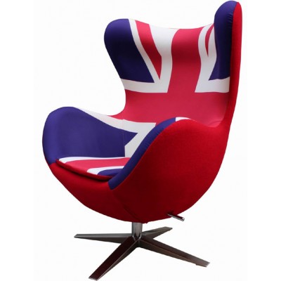 SW Series Egg chair Union Jack w/ red wool