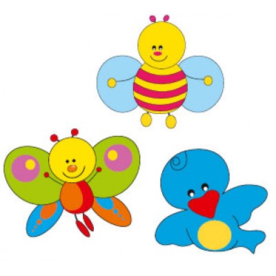 Nursery Series Τρία στοιχεία : Πεταλούδα 600 x 480 χιλ. / Μέλισσα 545 x 485 χιλ. / Π