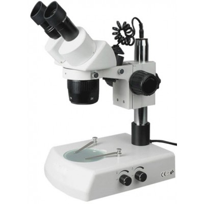 Microscope Stereo 10X-20X-40X Widefield w/Top+Bottom Lights