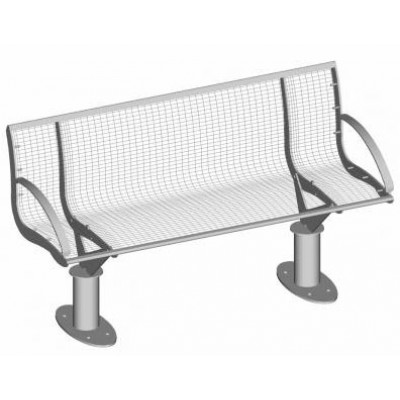 S-ER Series Intersit with backrest - Wire Mesh 3 seater