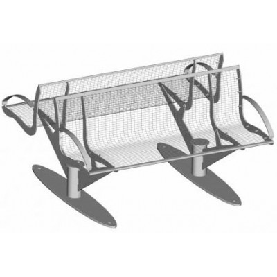 S-ER Series Intersit with backrest - Wire Mesh 3+3 seater