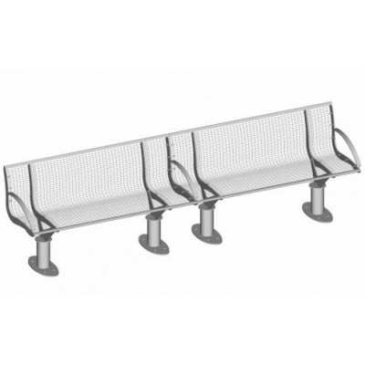 S-ER Series Intersit with backrest - Wire Mesh 6 seater