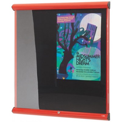 Wall mounted non illuminated showcase with lift off cover 491x735H